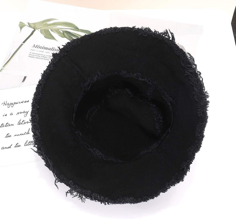 Boderier Sun Hats for Women Summer Casual Wide Brim Cotton Bucket Hat Beach Vacation Travel Accessories - Image 3